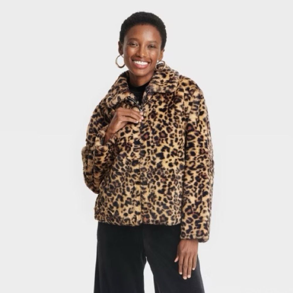 a new day leopard print teddy jacket